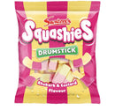 Squashies Drumstick Candy - Strawberry, Sour Cherry and Apple, Bubblegum, Rhubarb and Custard ,Original Raspberry and Milk Flavor Candies 120g Each - Imported from the UK