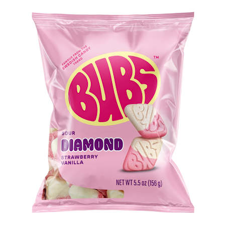 Bubs Sour Diamond Strawberry Vanilla 5.5oz (1 Pack)