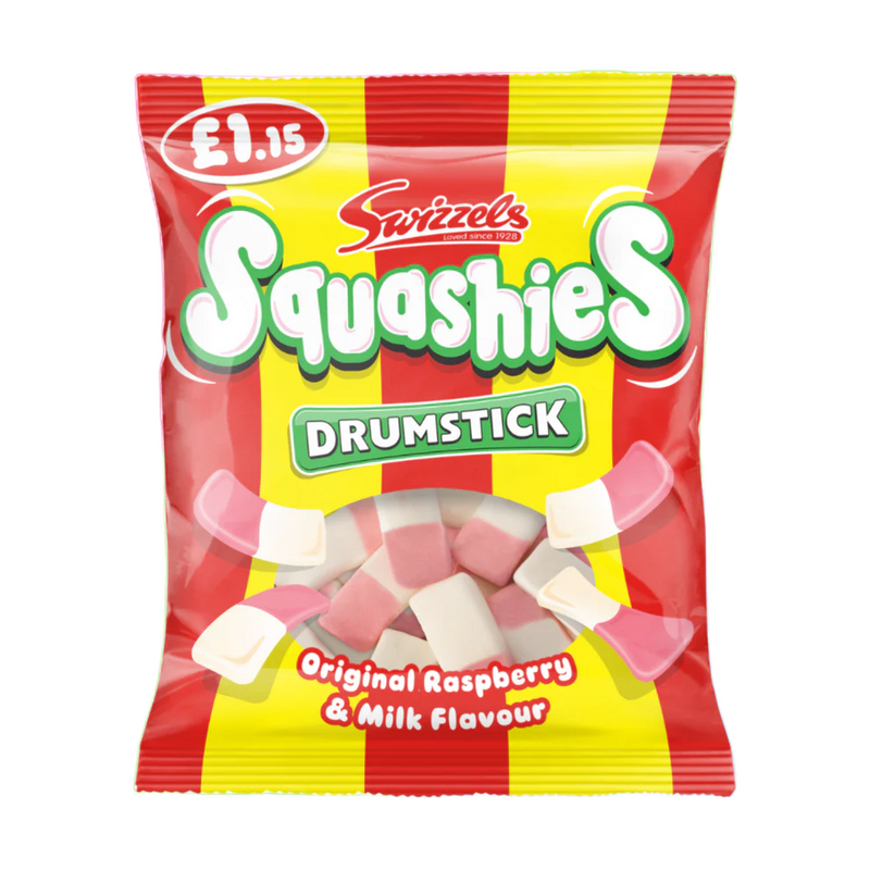 Swizzels Drumstick Squashies Original Raspberry & Milk Flavour Bag 12 x 120g