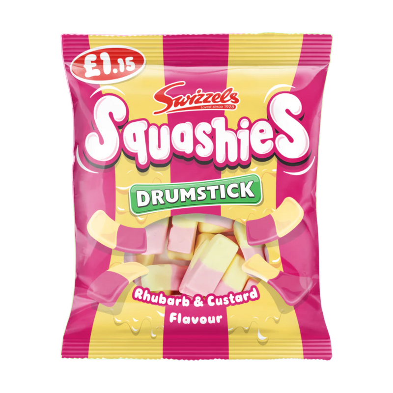 Swizzels Drumstick Squashies Rhubarb & Custard Flavour Bag 12 x 120g