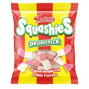 Squashies Drumstick Candy - Strawberry, Sour Cherry and Apple, Bubblegum, Rhubarb and Custard ,Original Raspberry and Milk Flavor Candies 120g Each - Imported from the UK